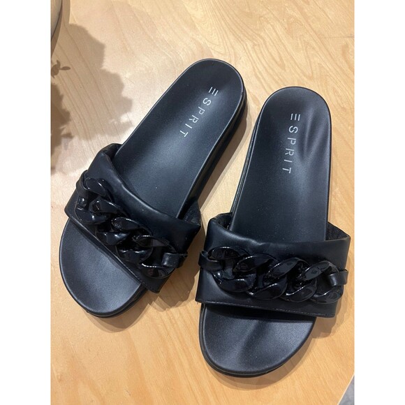 ESPRIT Slide Sandals with Buckle Detail - Size 6.5 - Picture 1 of 5